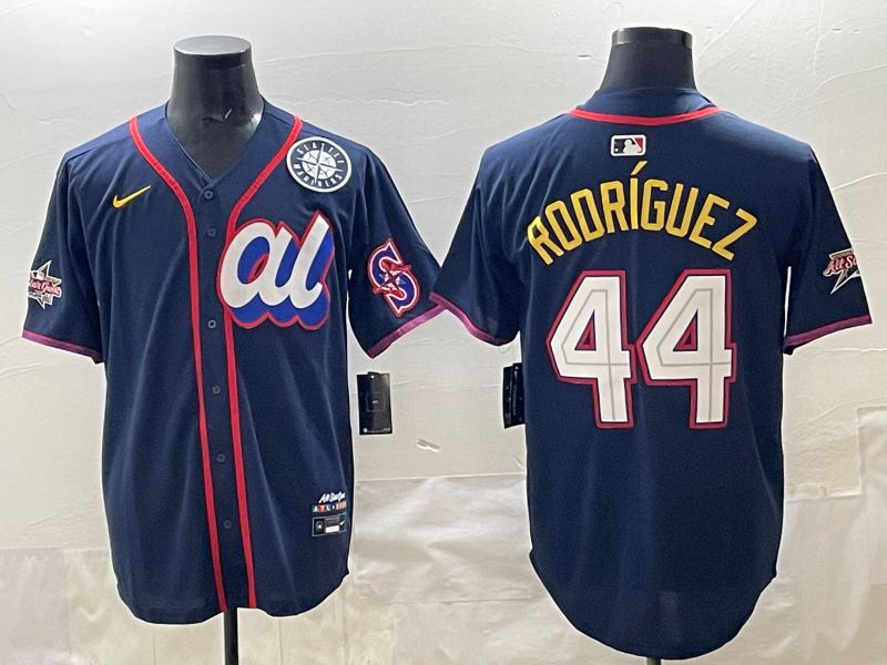 Men 2025 Seattle Mariners #44 Rodriguez dark Blue All star Nike MLB Jersey style 06->seattle mariners->MLB Jersey